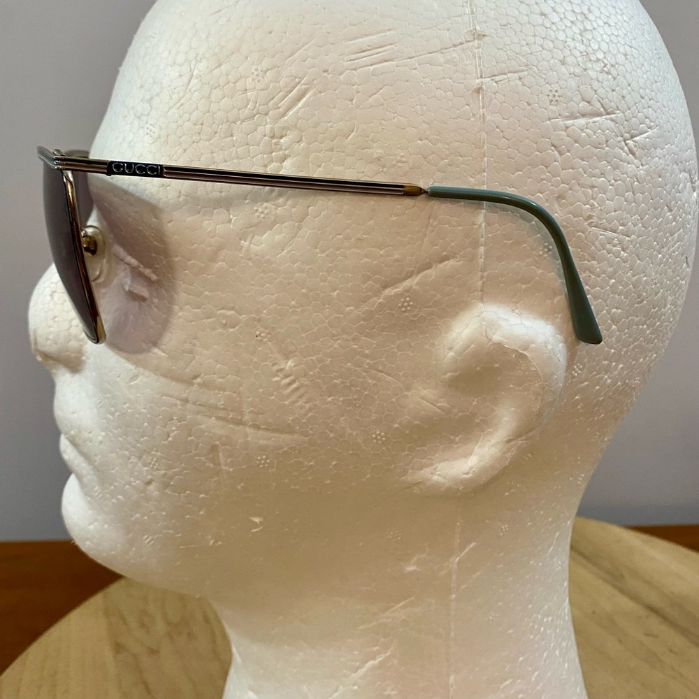Gucci Vintage 70s Sunglasses Silver Plated Blue Authentic Sz 58-11-135 2204 Y2K - Picture 4 of 16